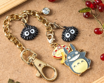 Official Studio Ghibli My Neighbor Totoro Metal Bag Charm with Mushroom and Soot Sprite
