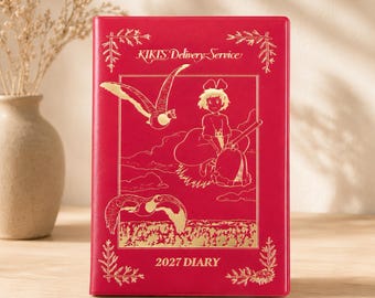 Kiki's Delivery Service 2027 B6 Planner, Studio Ghibli Schedule Book, Gold Foil Cover