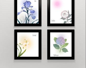 20 minimalistische Blumen-Designs zum Ausdrucken
