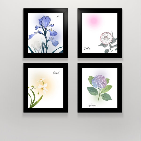 20 diseños minimalistas de flores imprimibles