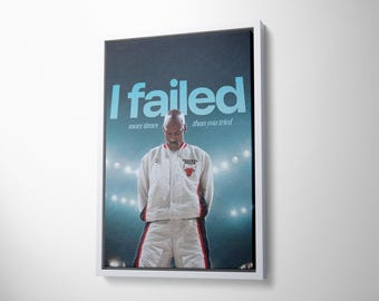 Inspirational Basketball Canvas Wall Art - Red and White Legend Sports Poster - Motivational Athlete Quote Print, Modern Office & Gym Decor