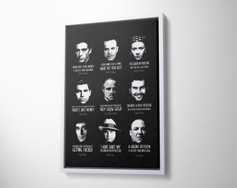 Iconic Mob Bosses Canvas Art, Famous Quotes Poster, Cinematic Decor