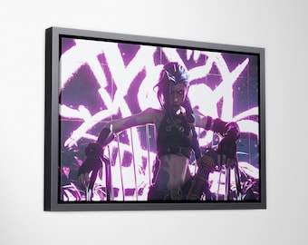 League of Legends Arcane Jinx Poster Print, Wall Decor, Wall Art, High Quality Canvas Print, Game Poster Gift for LOL Arcane Fans