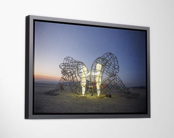 Alexander Milov Two People Backs Canvas Art, Burning Man Festival Framed Wall Decor