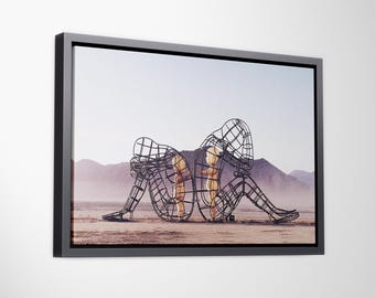 Alexander Milov Love Canvas Wall Art, Burning Man Figures, Ready to Hang