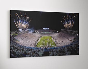 Penn State Beaver Stadium Fireworks Moment, NCAA Nittany Lions Canvas, Stadium Night Game Wall Art, Football Art Decor, Penn State College