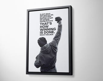 Lienzo decorativo con cita motivacional de Rocky Balboa para pared, póster enmarcado para decoración del hogar.
