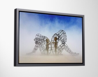 Burning Man Festival Poster, Alexander Milov, Child Sculpture, Wall Art Decor, Love Canvas Print
