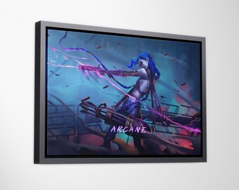 League of Legends Jinx, Arcane Wall Decor, Poster, Wall Art, High Quality Canvas