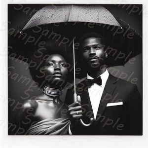 BlackRain v1 Afroamerikaner, schwarzes Grußpapier, Geschenk, Romantik, Paare, B&W, Afroamerikaner, Blackman, Liebe, Hochzeit, Ehe