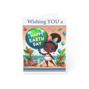 Happy Earthday v2 Kid's, Teacher, Tarjetas de felicitación, Cumpleaños, Ciencia, Lindo, Niña, Afroamericano, Negro, Familia, Arte, Niños