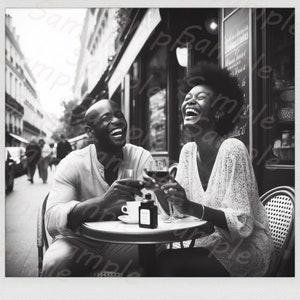 CafeNoir v2 Afroamerikaner, schwarzes Grußkartenpapier, Geschenk, Romantik, Paare, B&W, Afroamerikaner, Blackman, Liebe, Hochzeit, Ehe