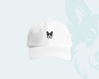 Casquette Brodée Corgi - Style Unique pour Amoureux des Corgis, Coton Sergé Confortable, Ajustable, Cadeau Parfait