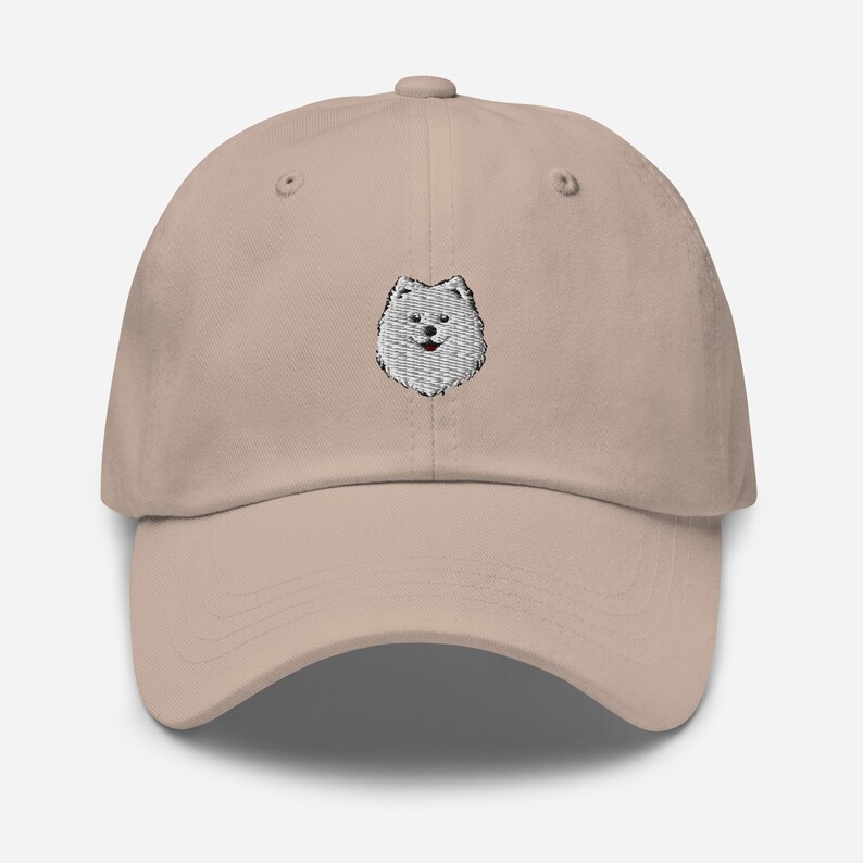 Japanese Spitz Embroidered Hat Canine Elegance for Dog Lovers Comfort and Style Perfect Gift for Spitz Admirers Stone