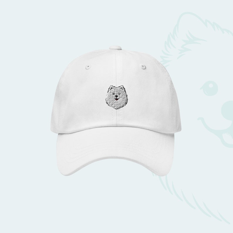 Japanese Spitz Embroidered Hat Canine Elegance for Dog Lovers Comfort and Style Perfect Gift for Spitz Admirers image 1