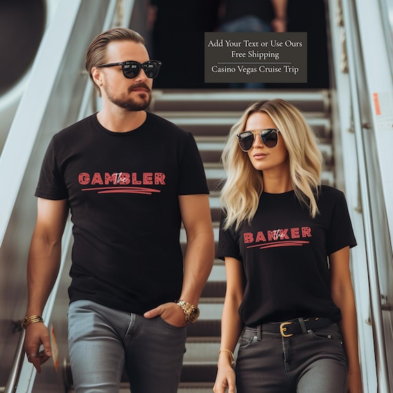 Casino Couple Unisex Shirt Set Gambler Banker Couple Gift Cute Couple Shirts Casino Lover Gifts Gambling Shirt Gambling Gifts