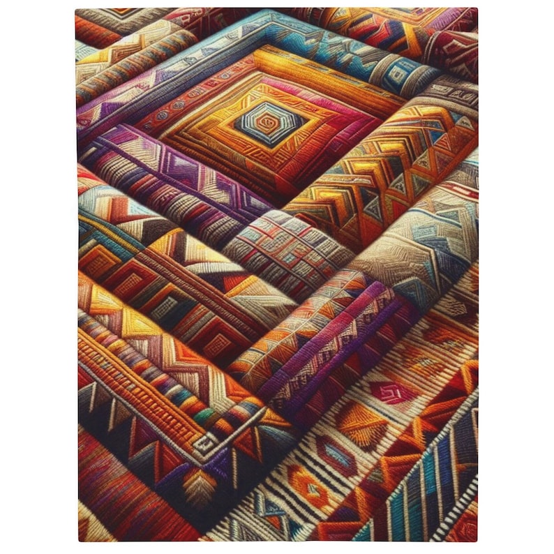 Alpaca Charm: Persian style elegance in Plush Velveteen Print | Warm Cozy Blanket | Pretty Trending Blanket | All season Blanket image 4