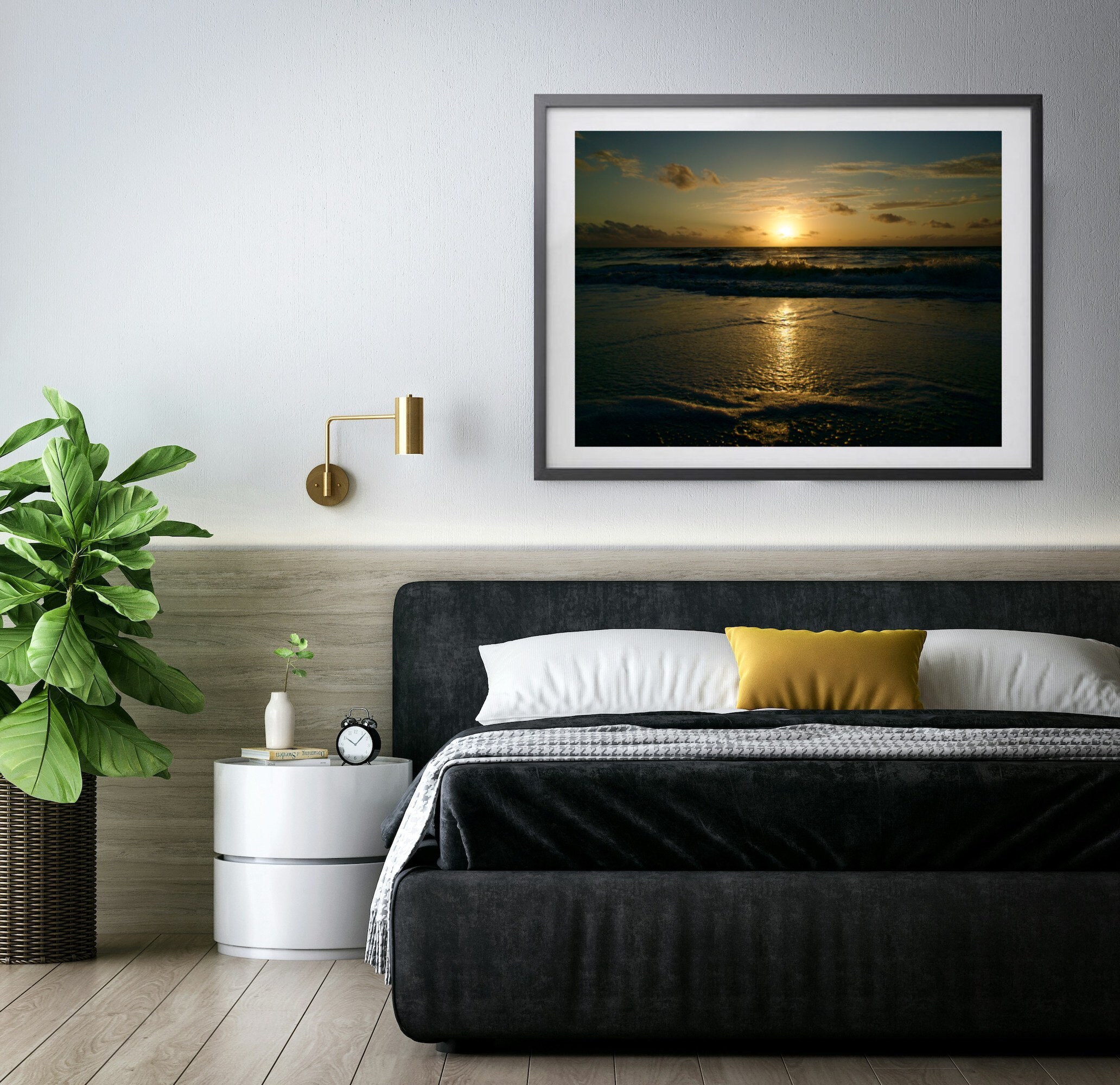 Sunset Shoreline Waves Canvas Print Twilight Sea Foam Wall Art Sundown ...