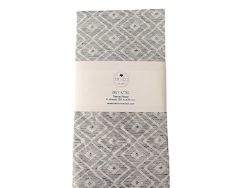 Grey Aztec Tissue Paper / Gift Wrap