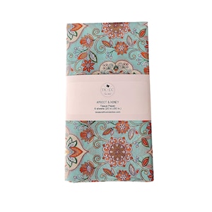 Apricot & Honey Tissue Paper / Teal and Peach