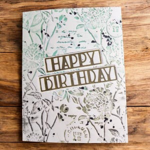 Biglietto di auguri di buon compleanno - Tecnica mista disegnata a mano