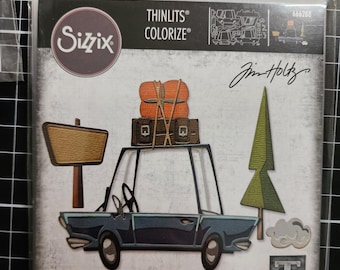 Tim Holtz - Troqueles para colorear Road Trip / Sizzix Thinlits Coche