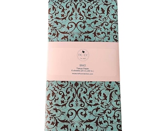 Grace Seidenpapier / Petrol Filigree Fleur Swirl Geschenkpapier