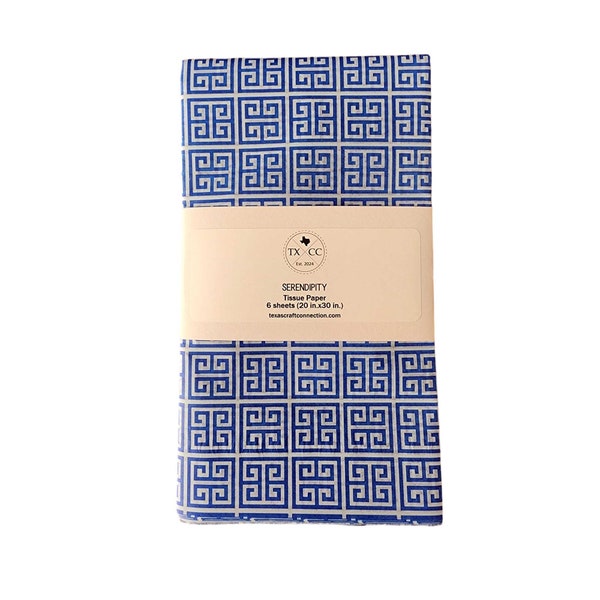 Serendipity Tissue Paper / Blue and White Greek Key Gift Wrap