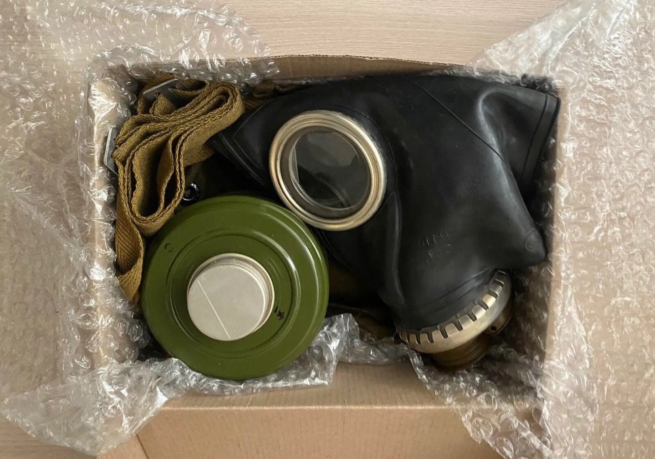 Original Soviet-Era GP-5 Gas Mask – Full Black Rubber Set, All Sizes Available