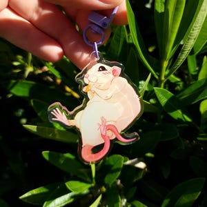 Chunky Rat Keychain, Cute Animal Charm