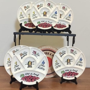 6 assiettes Le Creuset vintage 1970 fondue