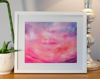 Ciel bonbon, impression d&#39;art originale | Format A4 | Décoration d&#39;intérieur Art mural