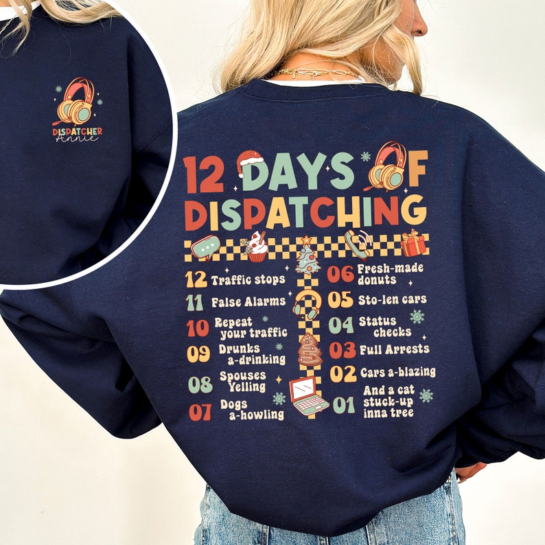 911 Dispatcher Christmas, 12 Days of Dispatching Shirt, Funny