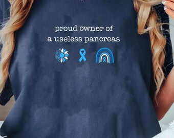 I Wear Blue Diabetes Awareness Shirt: Comfort Colors Support Tee