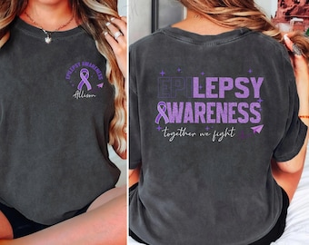 Epilepsy Awareness Shirt, Purple Ribbon Support, Comfort Colors Tee