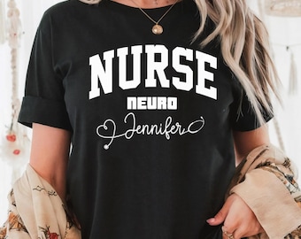 Camiseta de colores cómodos para enfermeras neurológicas: ropa minimalista para enfermeras neurológicas