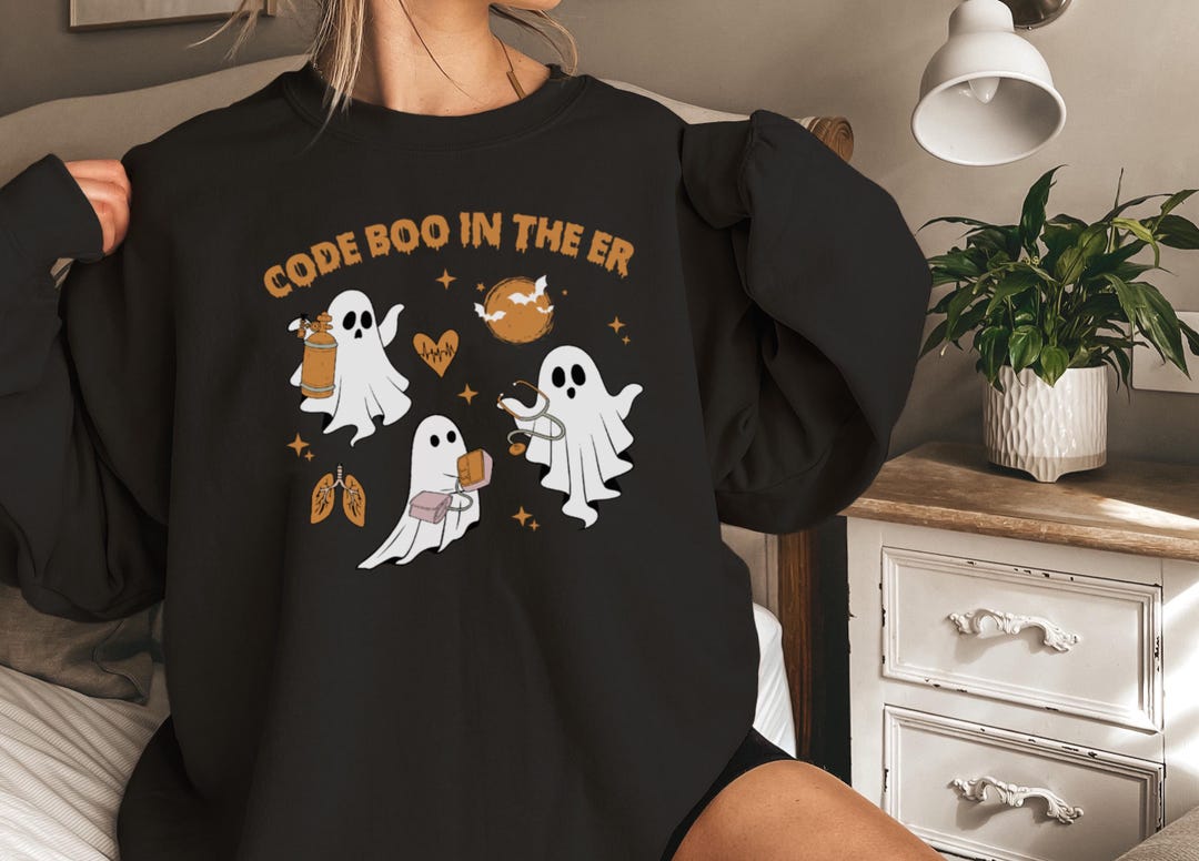 Code Boo Comfort Colors Tee: Minimalist Halloween ER Staff Shirt - Etsy