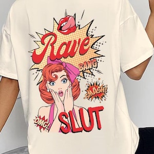 Rave Slut Shirt Unisex Funny Festival Merch Tee Fun EDM Clothing Rave Wear Festi Val Raving T-Shirt EDM Merch Womens Outfit Gift For Her