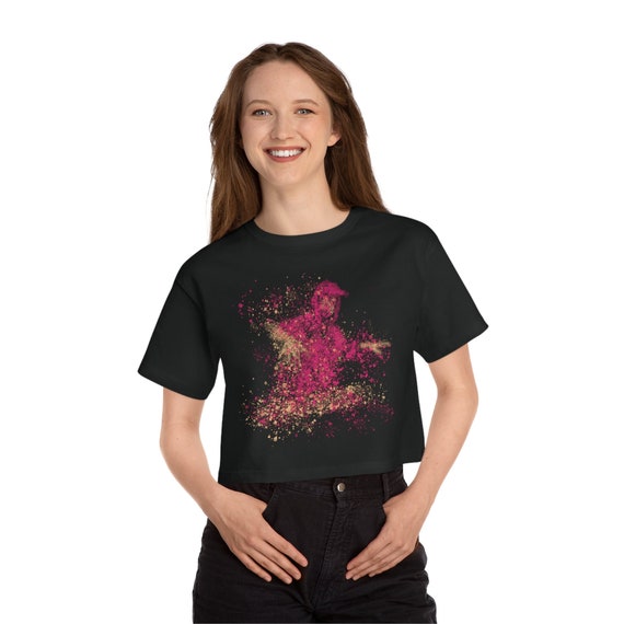Pretty Lights Cropped T-Shirt With Pixelated Derek Vincent Smith PL Merch Pretty Lights Shirt Black and Pink Design 100% Cotton
