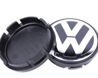 Genuine VW Car Wheel Centre Hub Caps - Set of 4 - 65mm - Volkswagen Golf Passat Polo Accessories Vintage