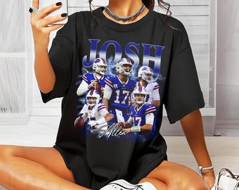 Vintage 90s Graphic Style Josh Allen T-shirt, Josh Allen Sweatshirt, Pittsburgh Football Hoodie, Vintage Oversized Sport Tees