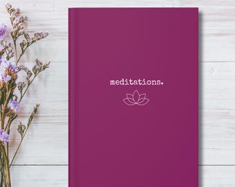 Minimalistic Meditation Notebook, Yoga & Meditation Teacher Gift, Mindfulness Journal, Mental Health Notebook, Spiritual Notebook