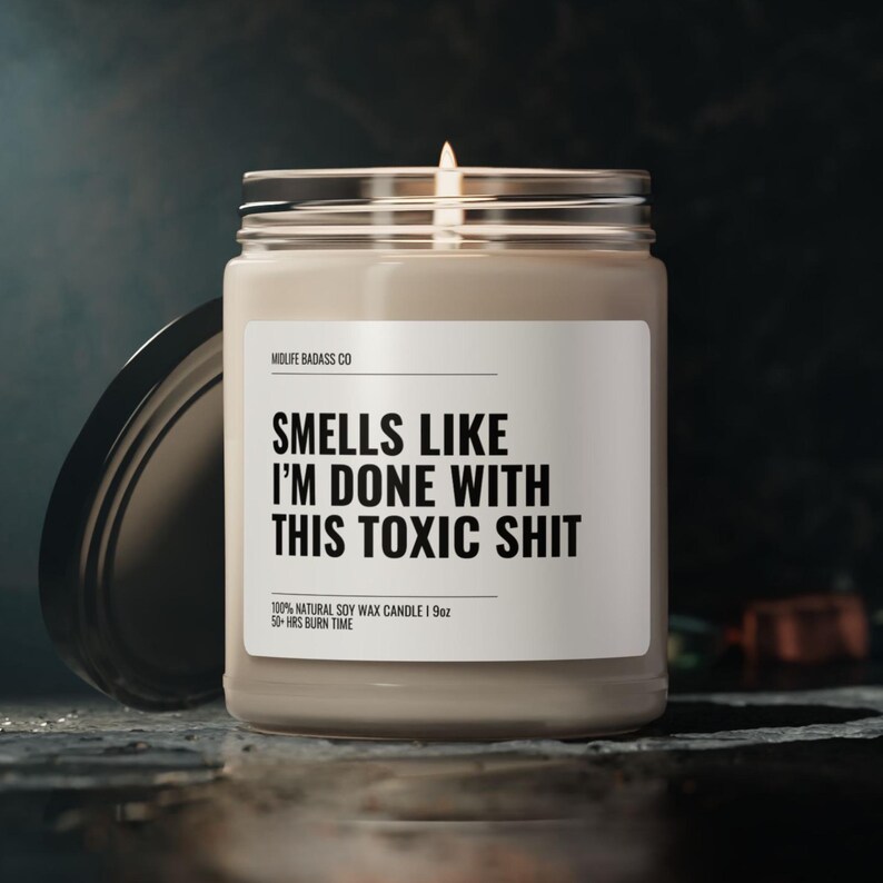 Sarcastic fun Candle, Snarky Candle Gift, Last Nerve Candle, Mental Health Candle, Funny Saying Candle, funny Candle Labels, Snarky Cubicle image 1