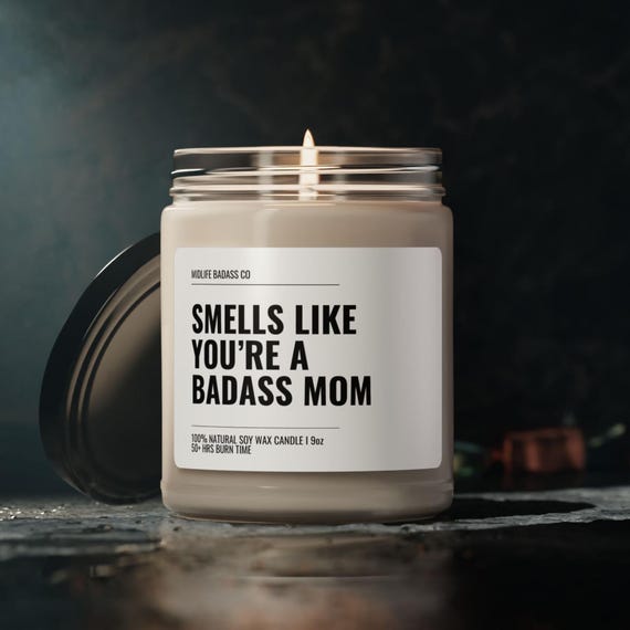 Badass Mom Candle Gift, Sarcastic Candle, Best Mom Gift, Snarky Candle Women, Funny Candle Women, 50th Birthday Candle, Mothers Day Gift