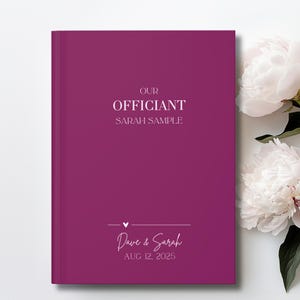 Cuaderno de oficiante personalizado, libro de oficiante de boda personalizado, cuaderno de oficiante, regalo para futura novia, cuaderno para discurso, brindis y sermón