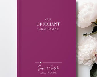 Personalized Officiant Notebook, Custom Wedding Officiant Book, Officiant Notebook, Bride to be Gift, Note Book for Speech Toast Sermon