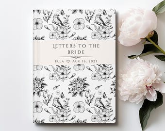 Letters to the Bride Notebook, Bride Journal, Notebook for Bride, French Toile Bridal Shower Gift, Bride Scrapbook, Memory Book for Bride