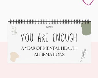 Mental Health Affirmations Desk Calendar, Mental Health Awareness Gift, 2026 Desk Calendar, Mental Health Matters, Self Love Calendar