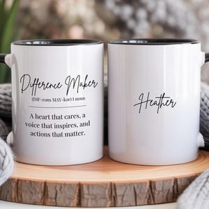 Difference Maker Coffee Mug for Team Appreciation, Thoughtful Thank You Gift for Coworker, Leadership or Nurse Appreciation Mug Gift