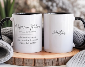 Difference Maker Coffee Mug for Team Appreciation, Thoughtful Thank You Gift for Coworker, Leadership or Nurse Appreciation Mug Gift